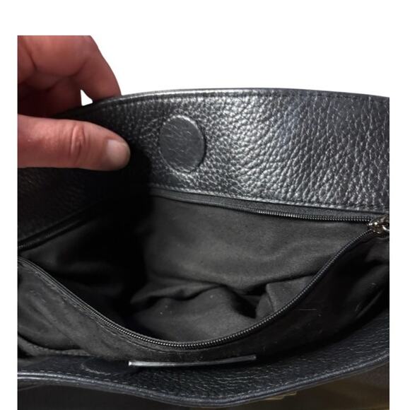 Rebecca Minkoff Regan Black Leather Pebbled Tote Bag Double Handled - Picture 6 of 11